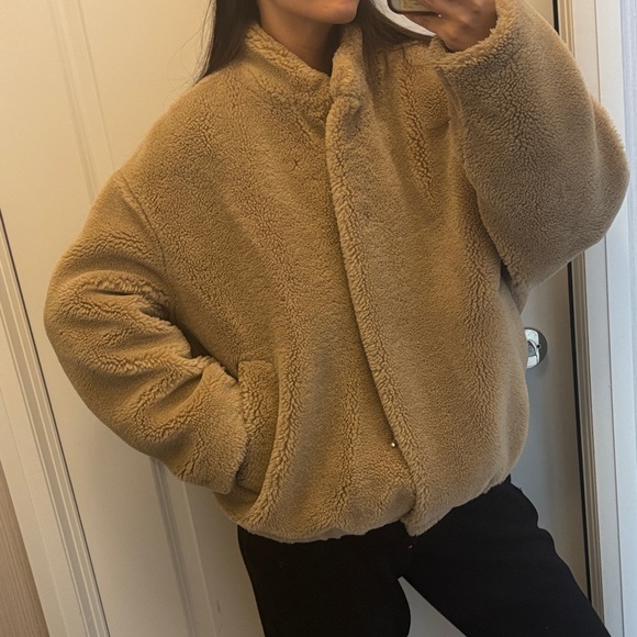 Zara Tan Teddy Jacket - Picture 2 of 4